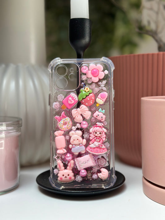 Coque téléphone Paillette Rose