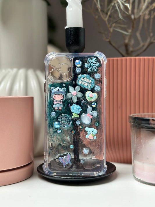 Coque téléphone Transparente Bleue