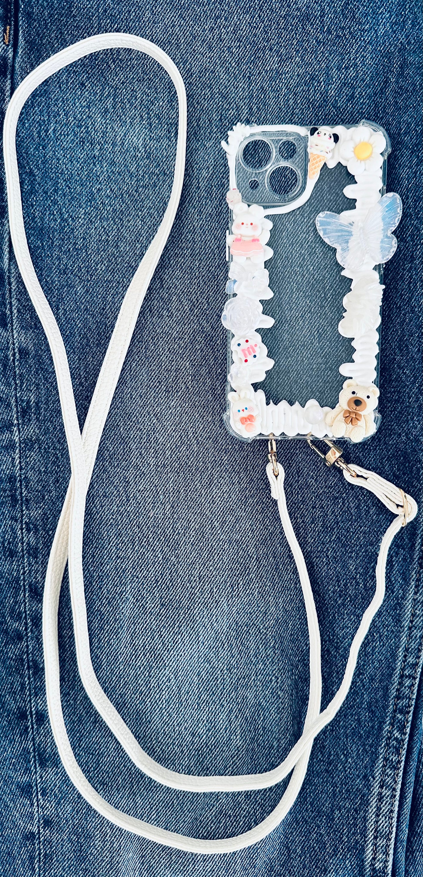 Lanière en Cuir Blanc