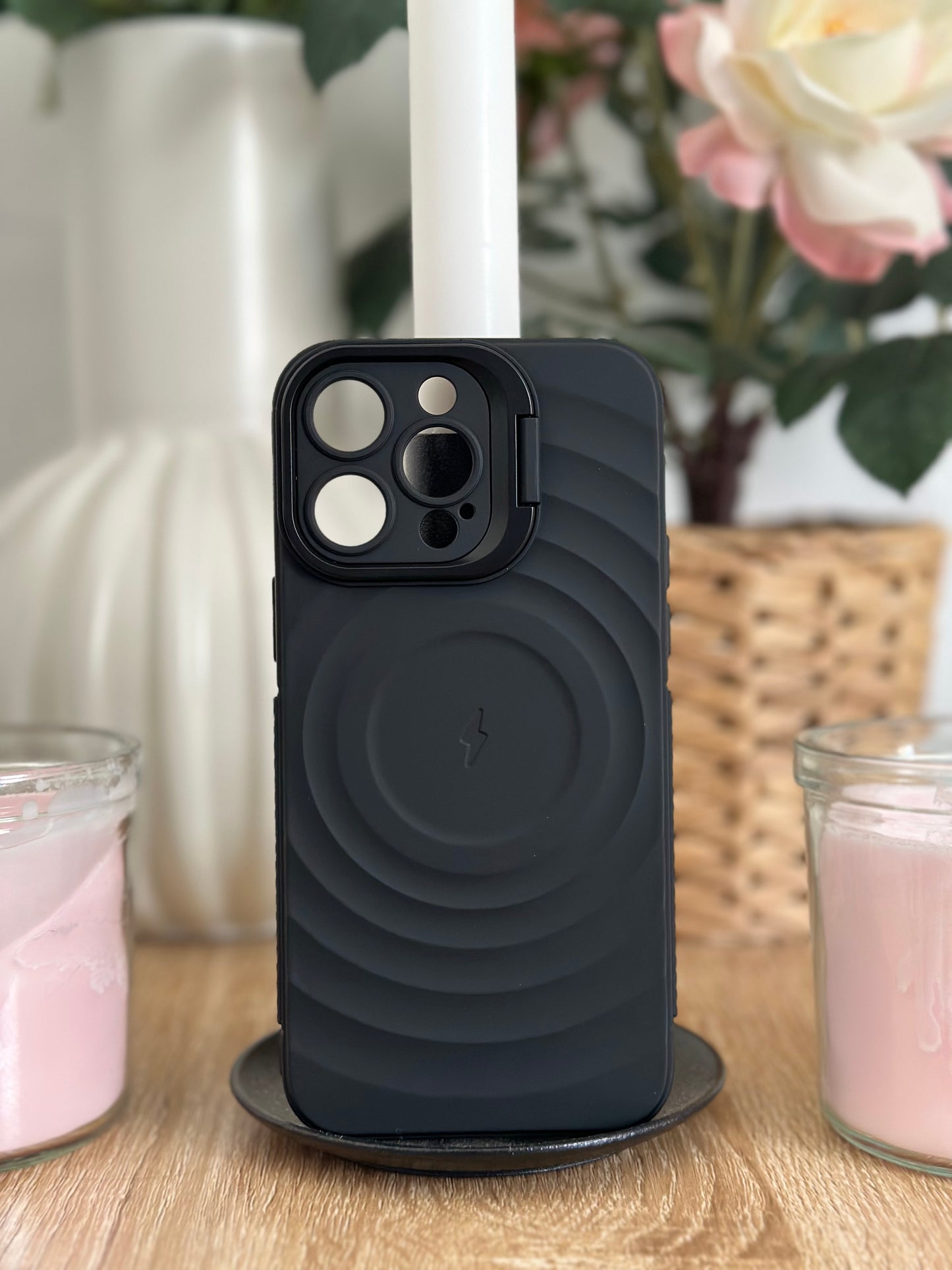 Coque téléphone Noir Minimaliste MagSafe