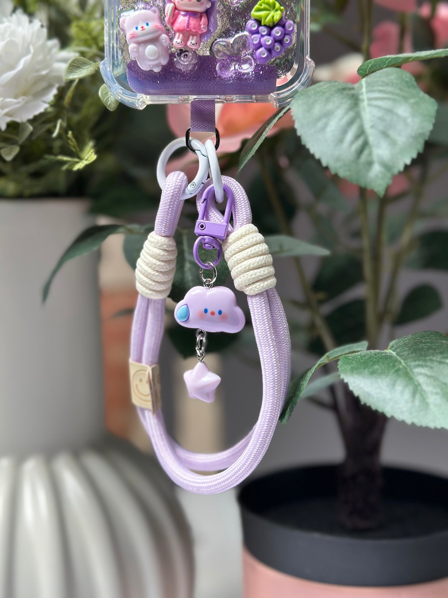 Chaîne de téléphone Kawaii Violet
