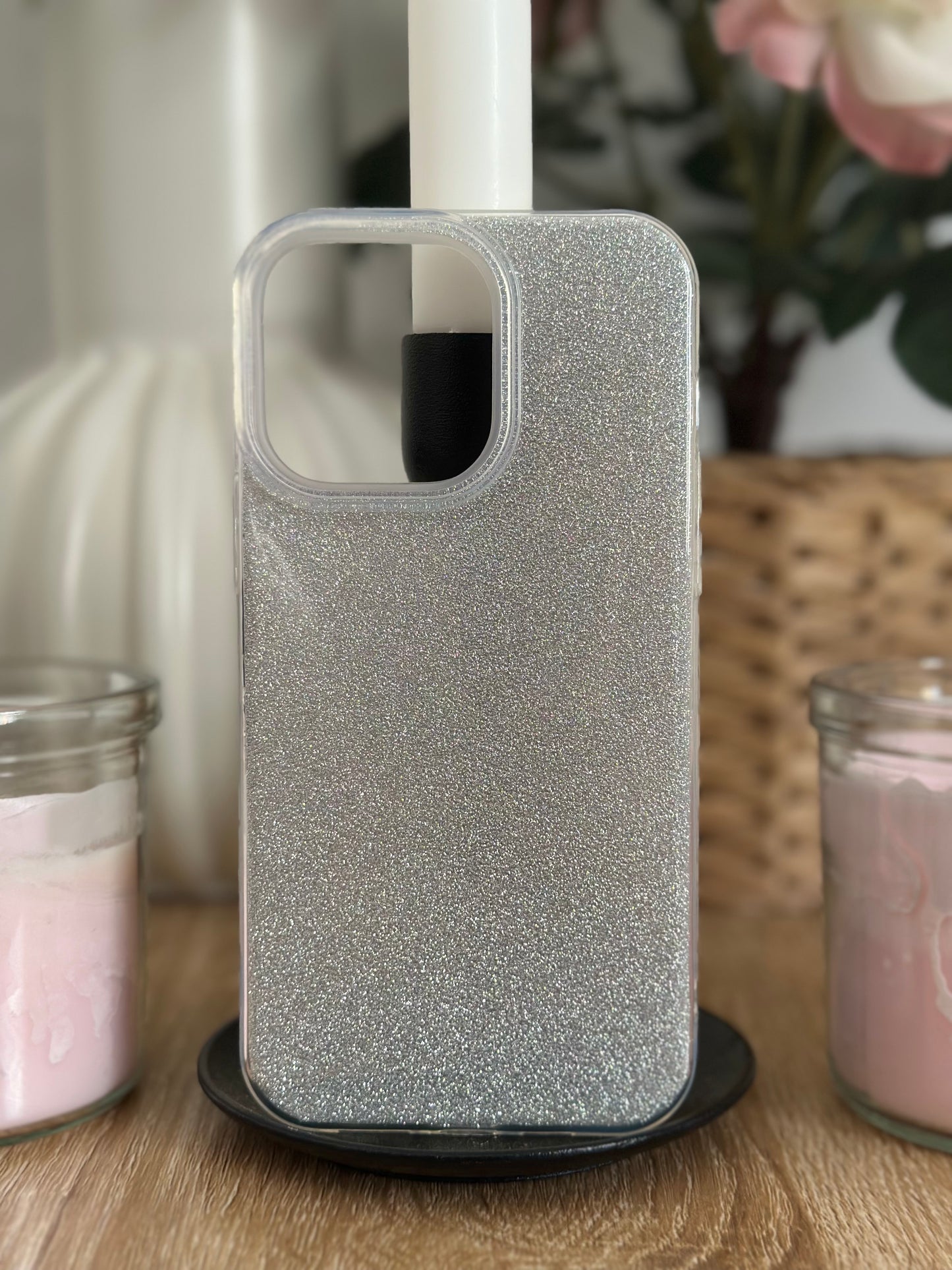 Coque téléphone Paillette Argentée