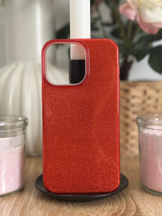 Coque téléphone Paillette Rouge