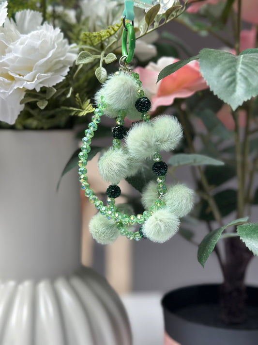 Chaîne de téléphone Ponpon Vert