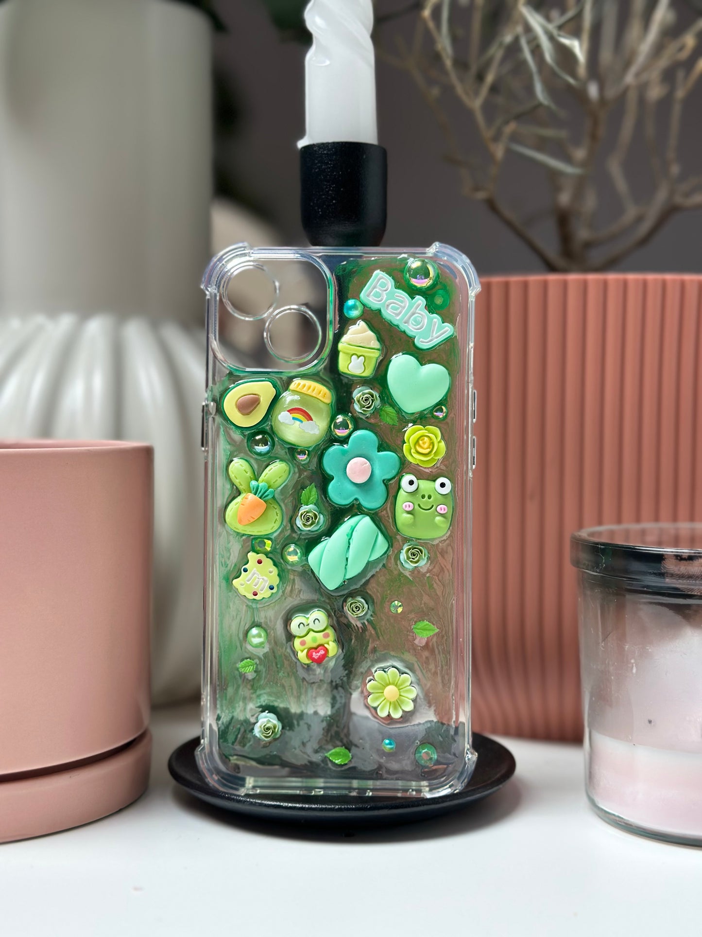 Coque téléphone Transparente Verte