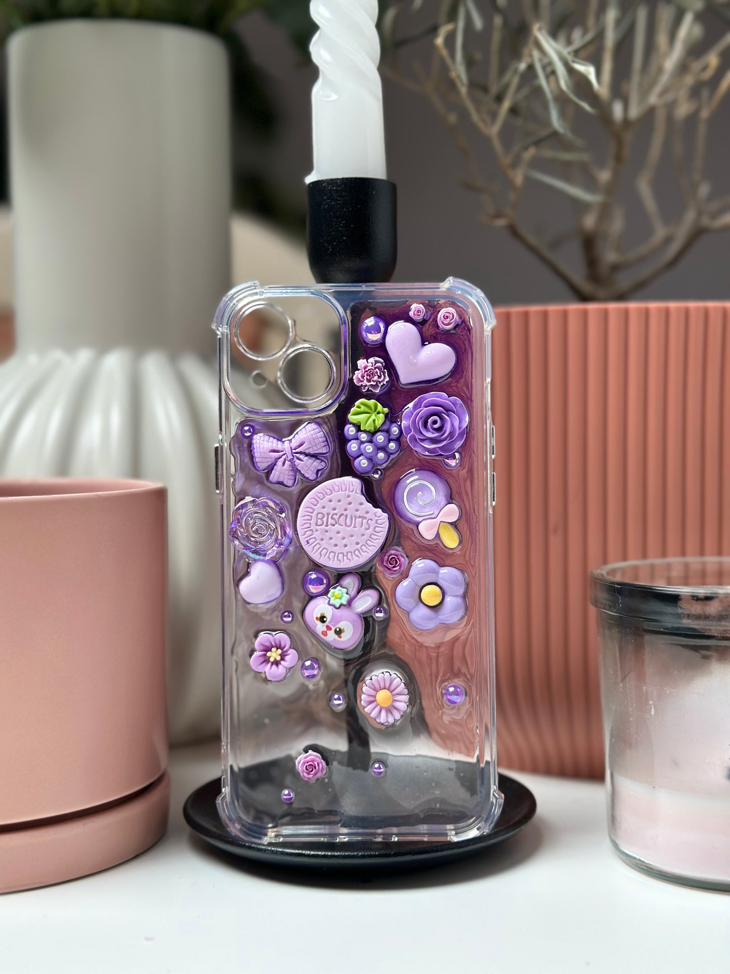 Coque téléphone Transparente Violette