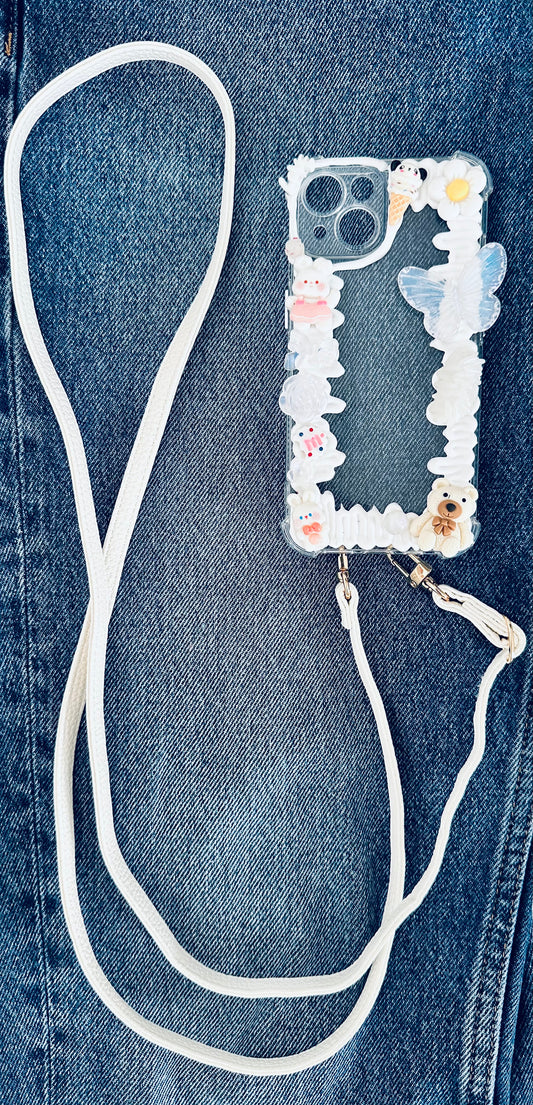 Lanière en Cuir Blanc