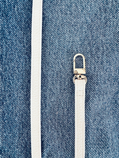 Lanière en Cuir Blanc