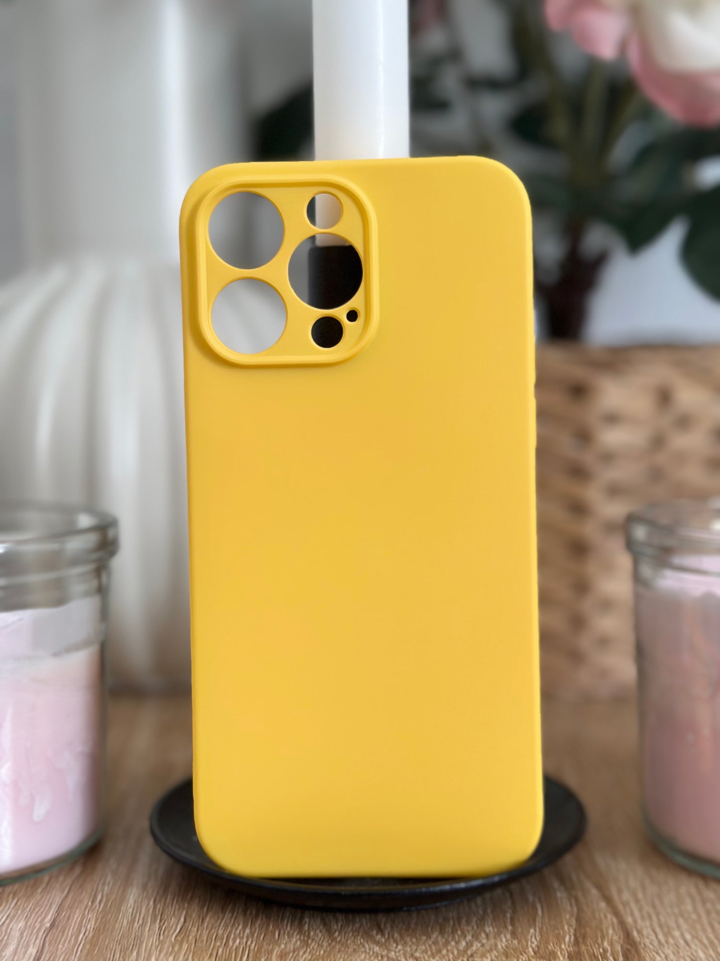 Coque téléphone Mat Jaune
