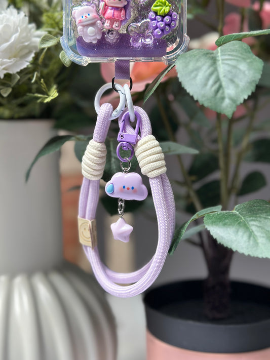 Chaîne de téléphone Kawaii Violet