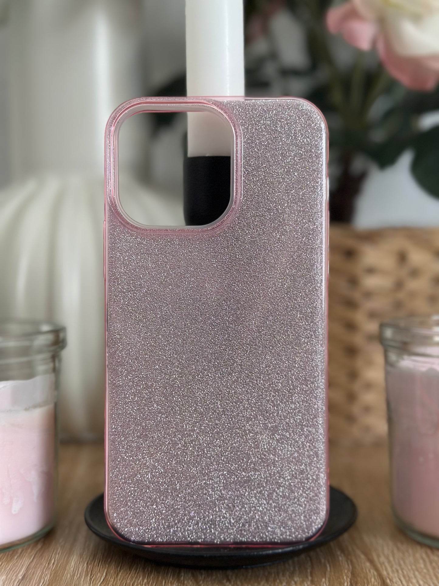 Coque téléphone Paillette Rose