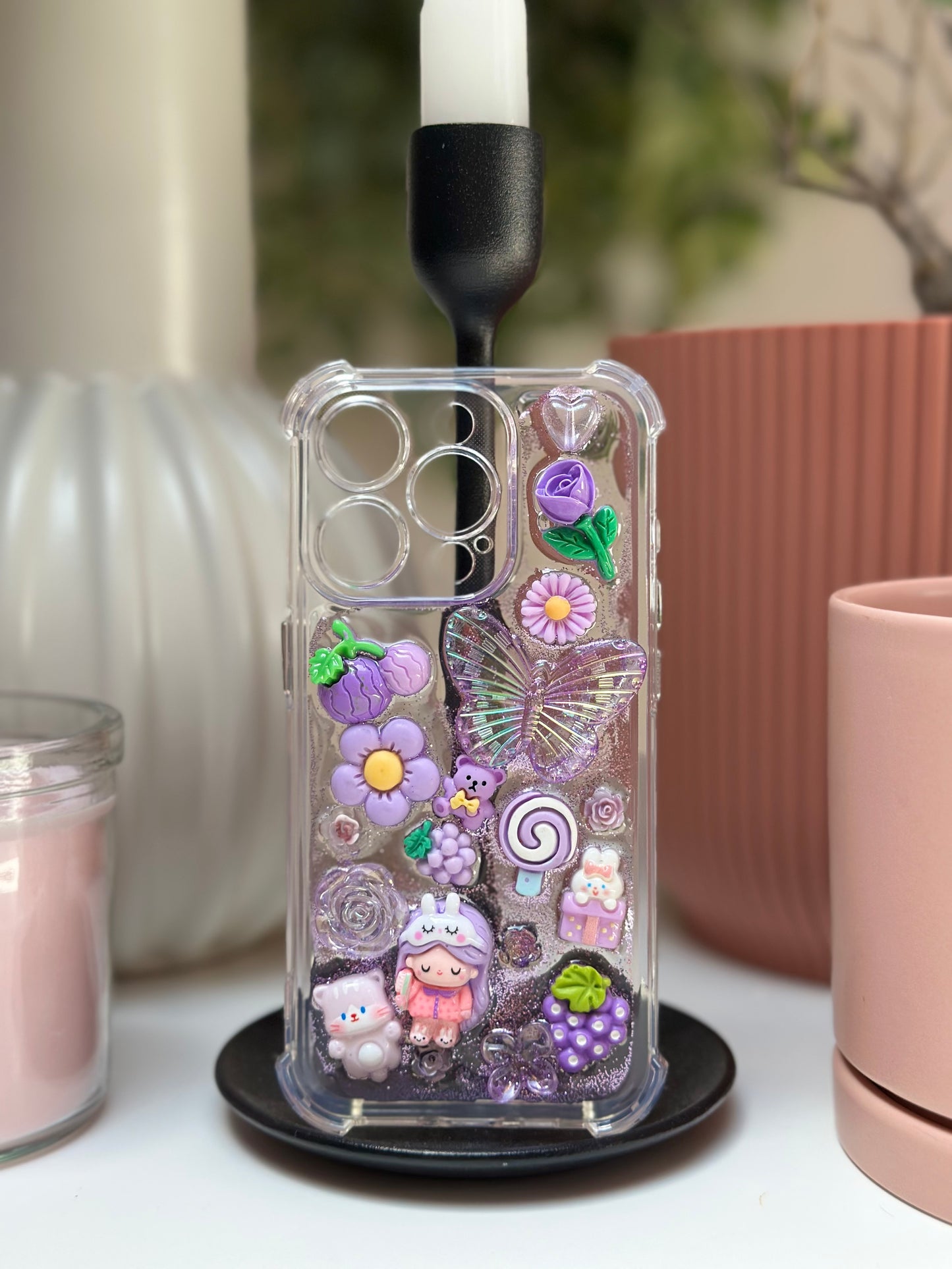 Coque téléphone Paillette Violette