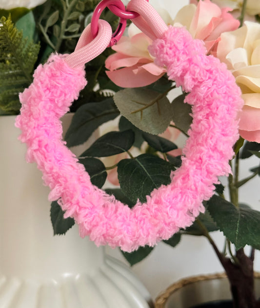 Chaîne de téléphone Laine Rose